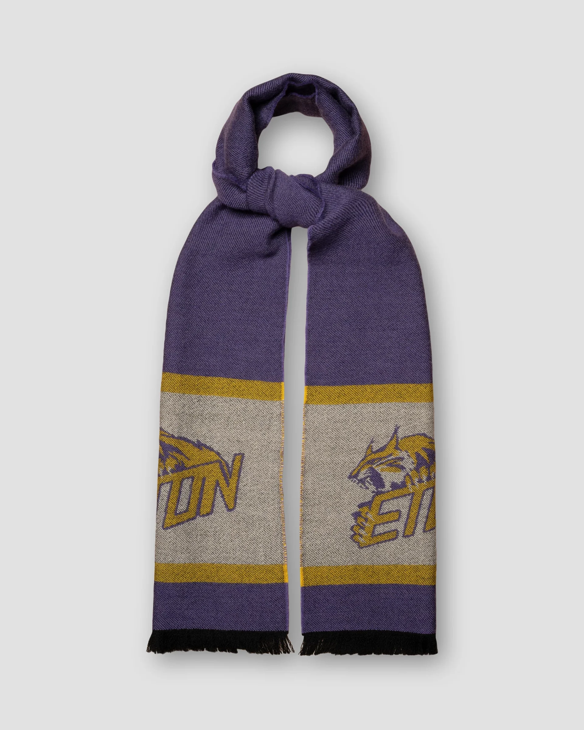 Eton Écharpe Violet Foncé En Laine Jacquard Inspirée De L’Ivy League