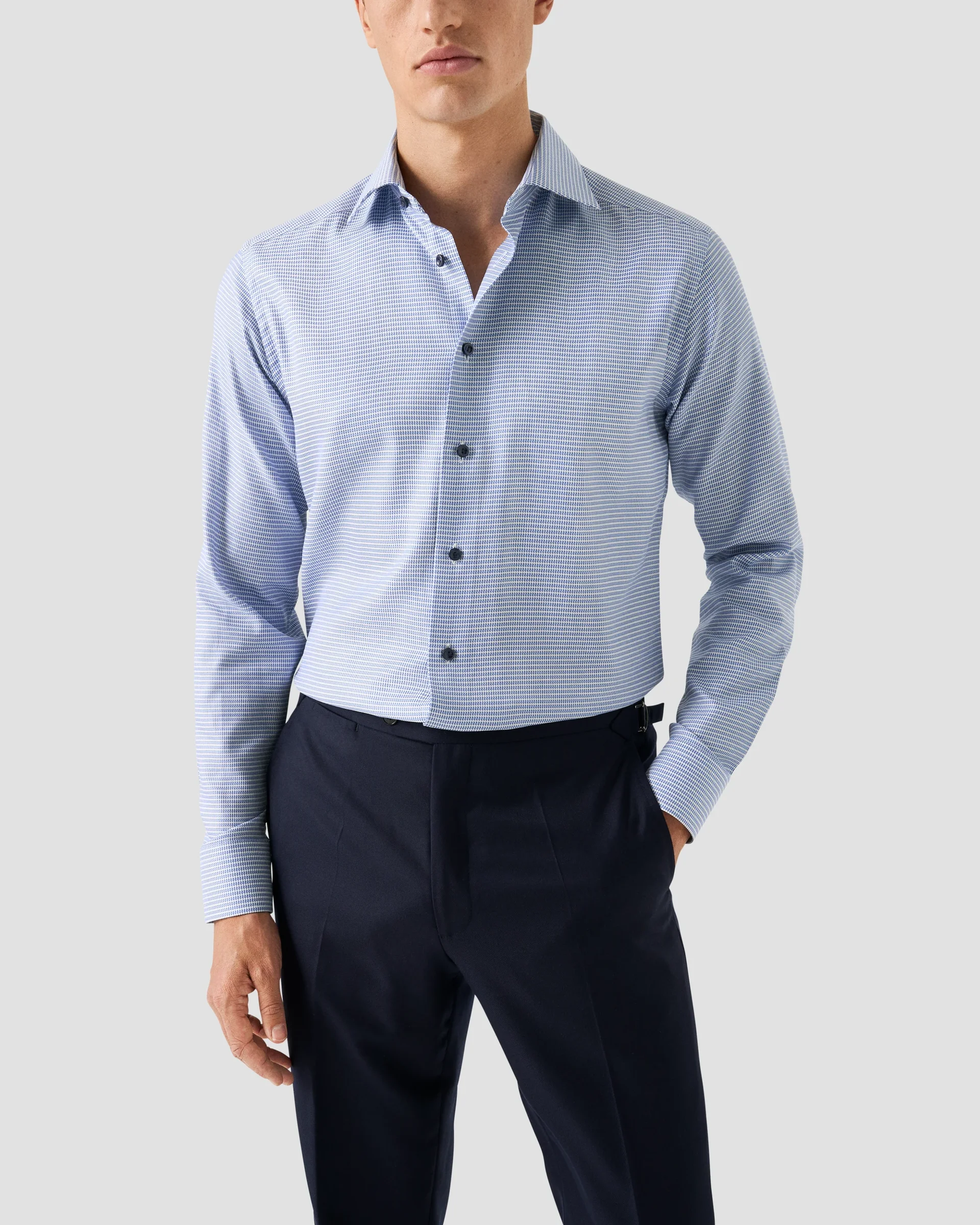 Eton Houndstooth Signature Twill Dress Shirt | Slim fit | Size  36