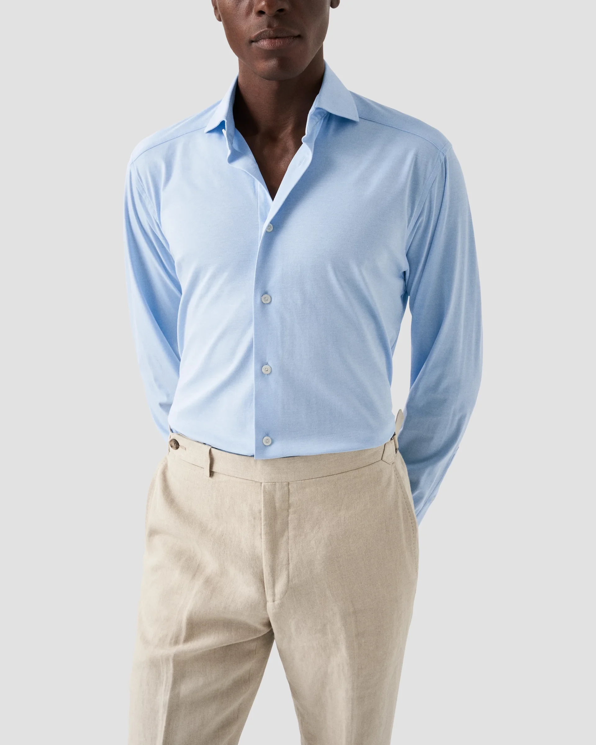 Eton Solid Cotton Four-Way Stretch Shirt | Slim fit | Size  44