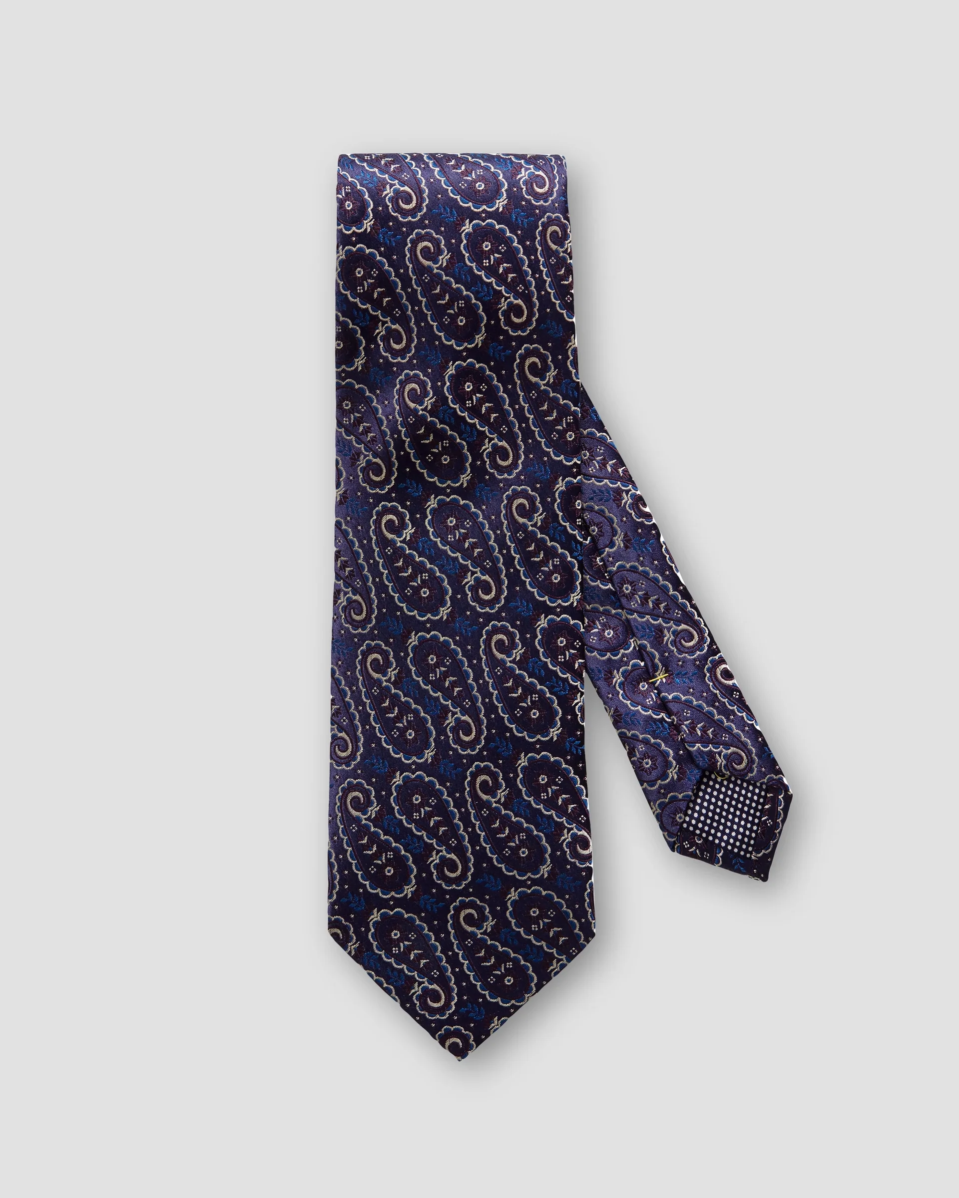 Eton Navy Paisley Print Silk Tie