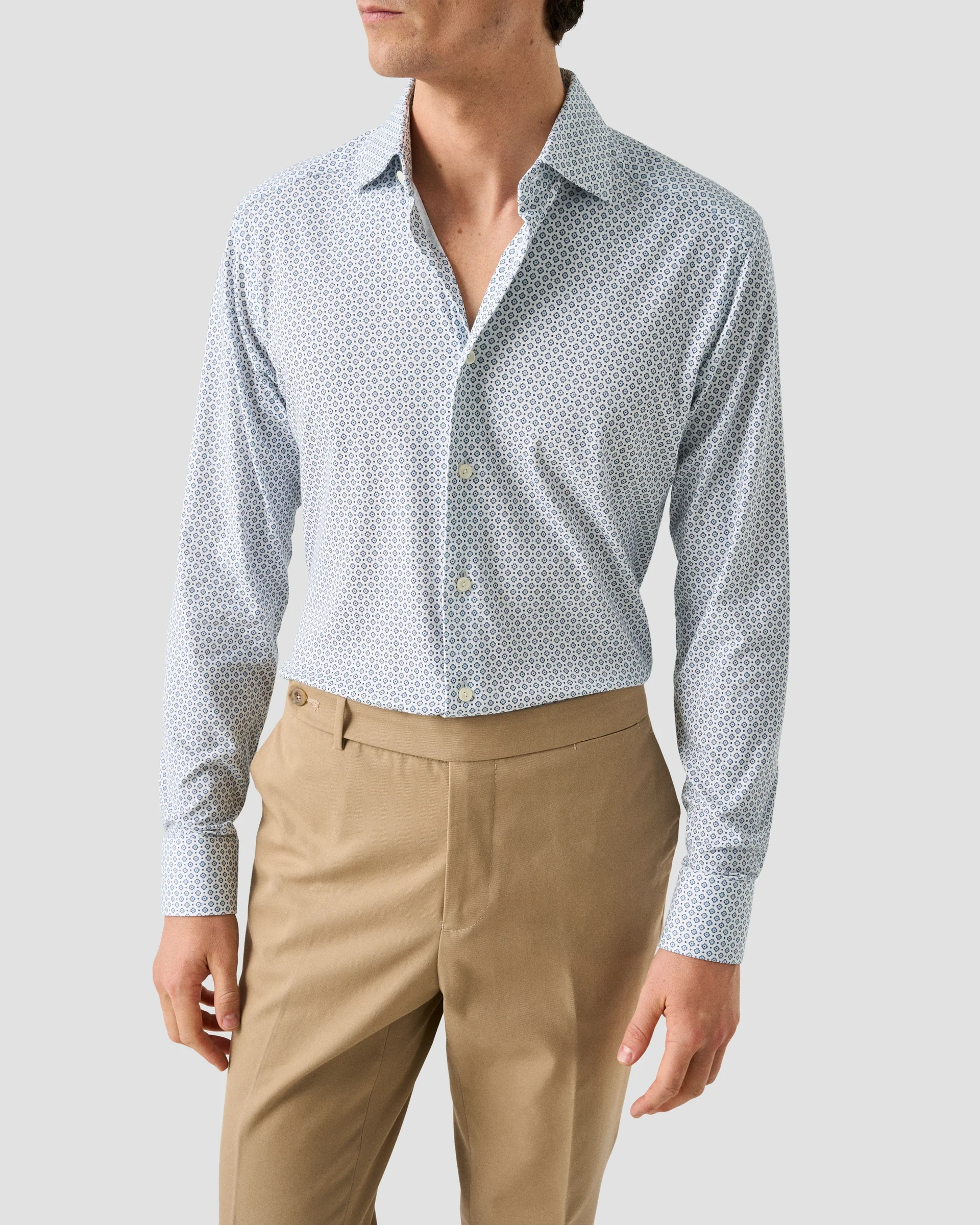 Eton Geometric Cotton Four-way Stretch Shirt | Slim fit | Size  41