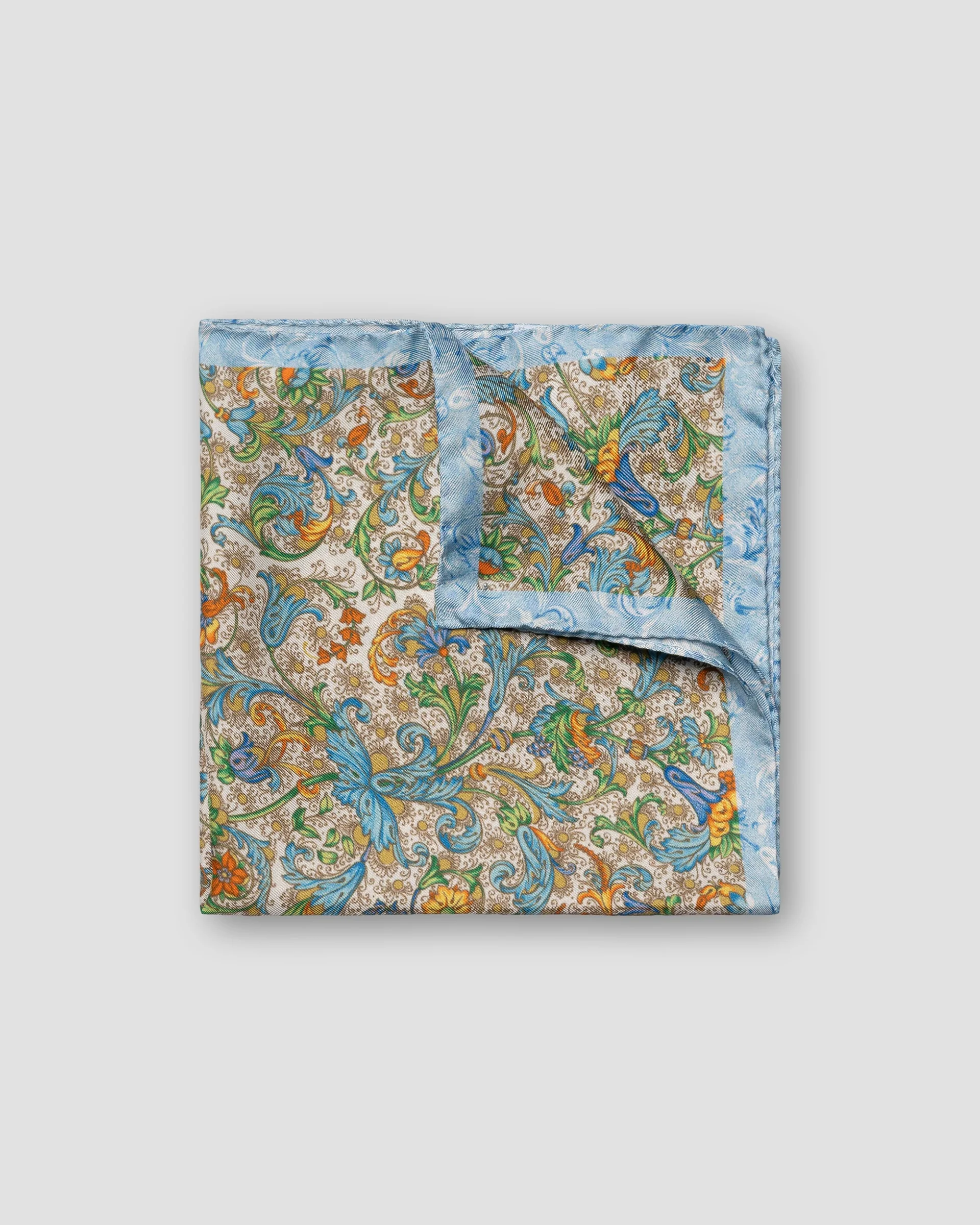 Eton Floral Print Silk Pocket Square