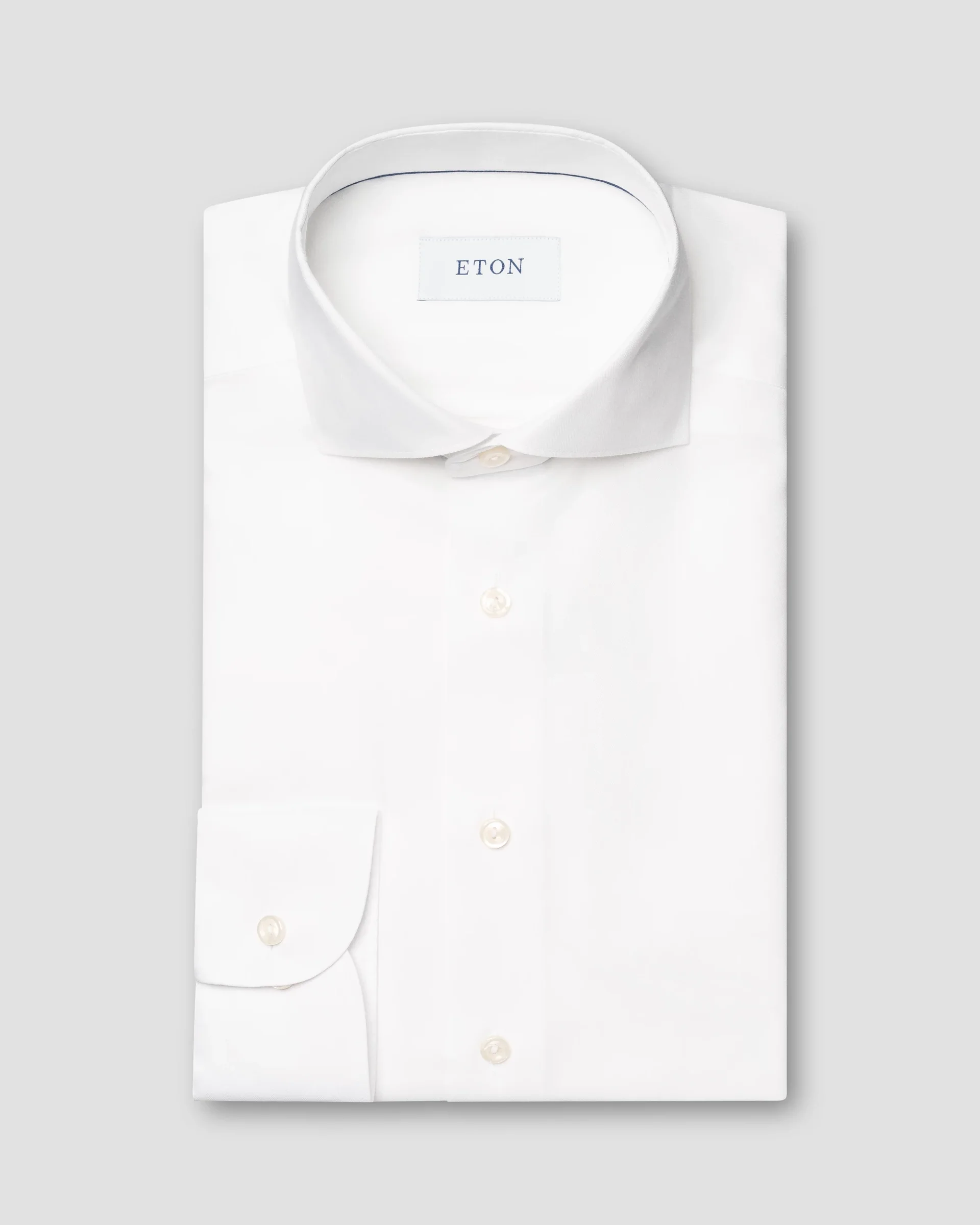 Eton White Herringbone Wrinkle Free Flannel Shirt | Slim fit | Size  39