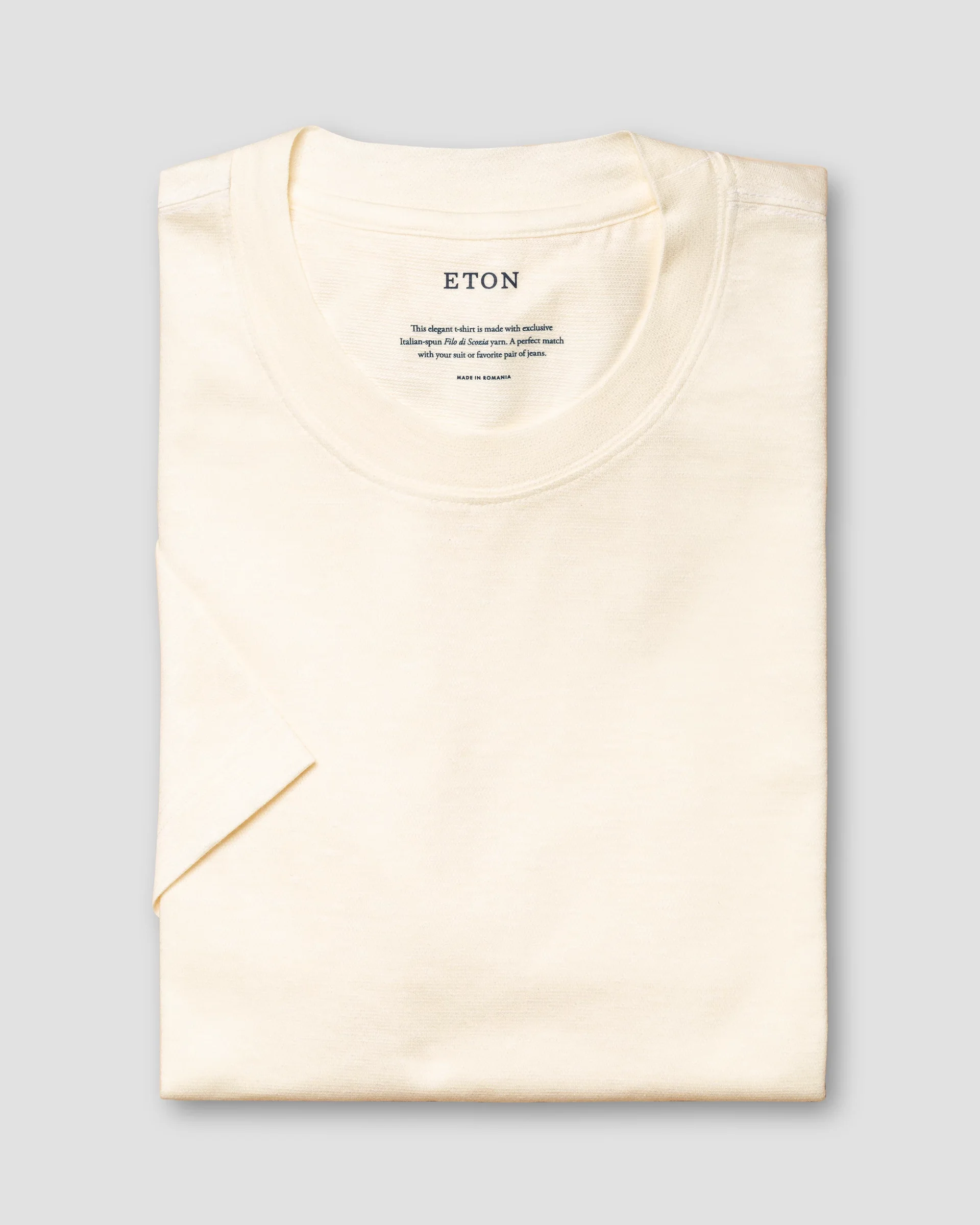 Eton Off-White Cotton-linen T-shirt | Size  XL