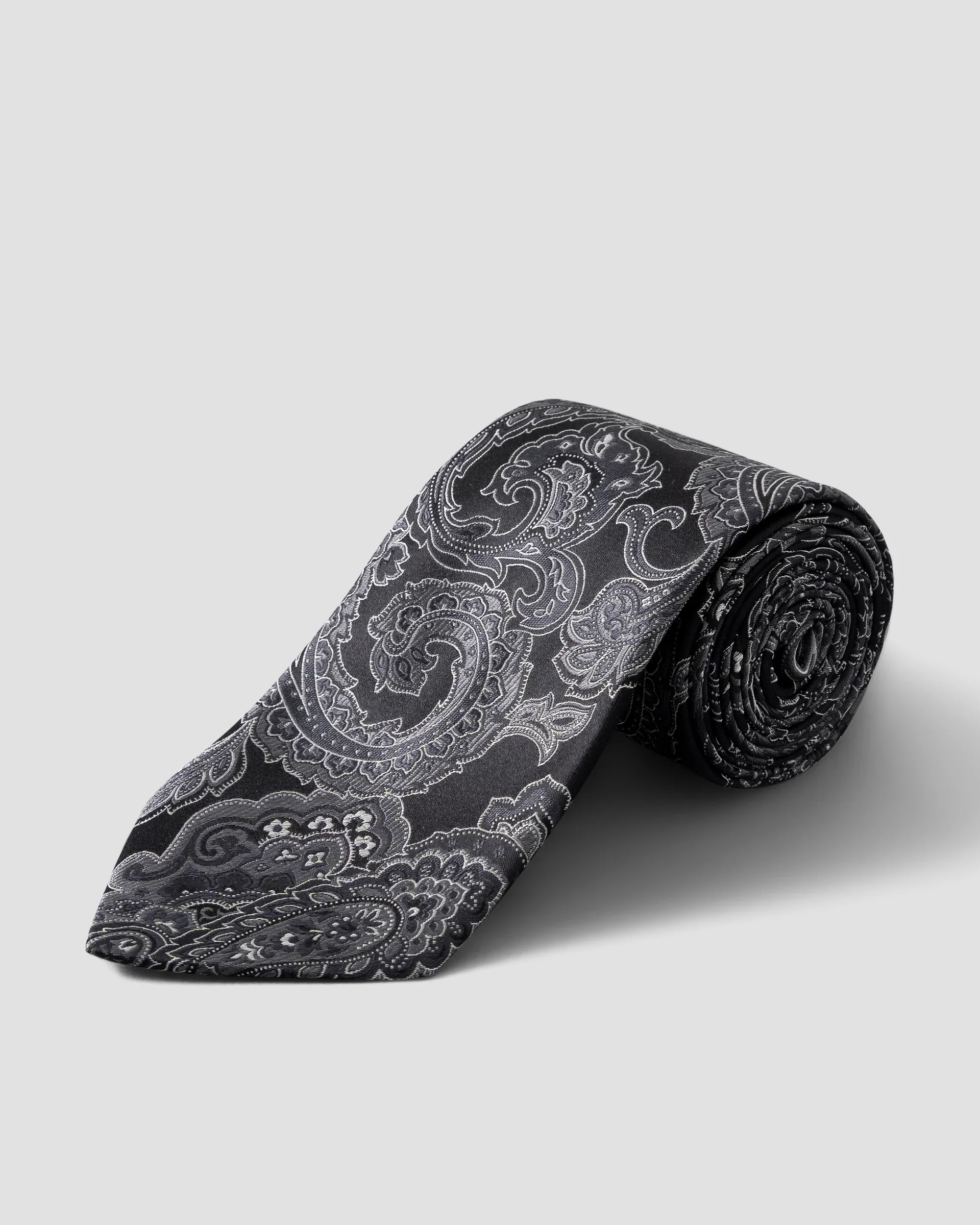 Eton Black Jacquard Paisley Tie