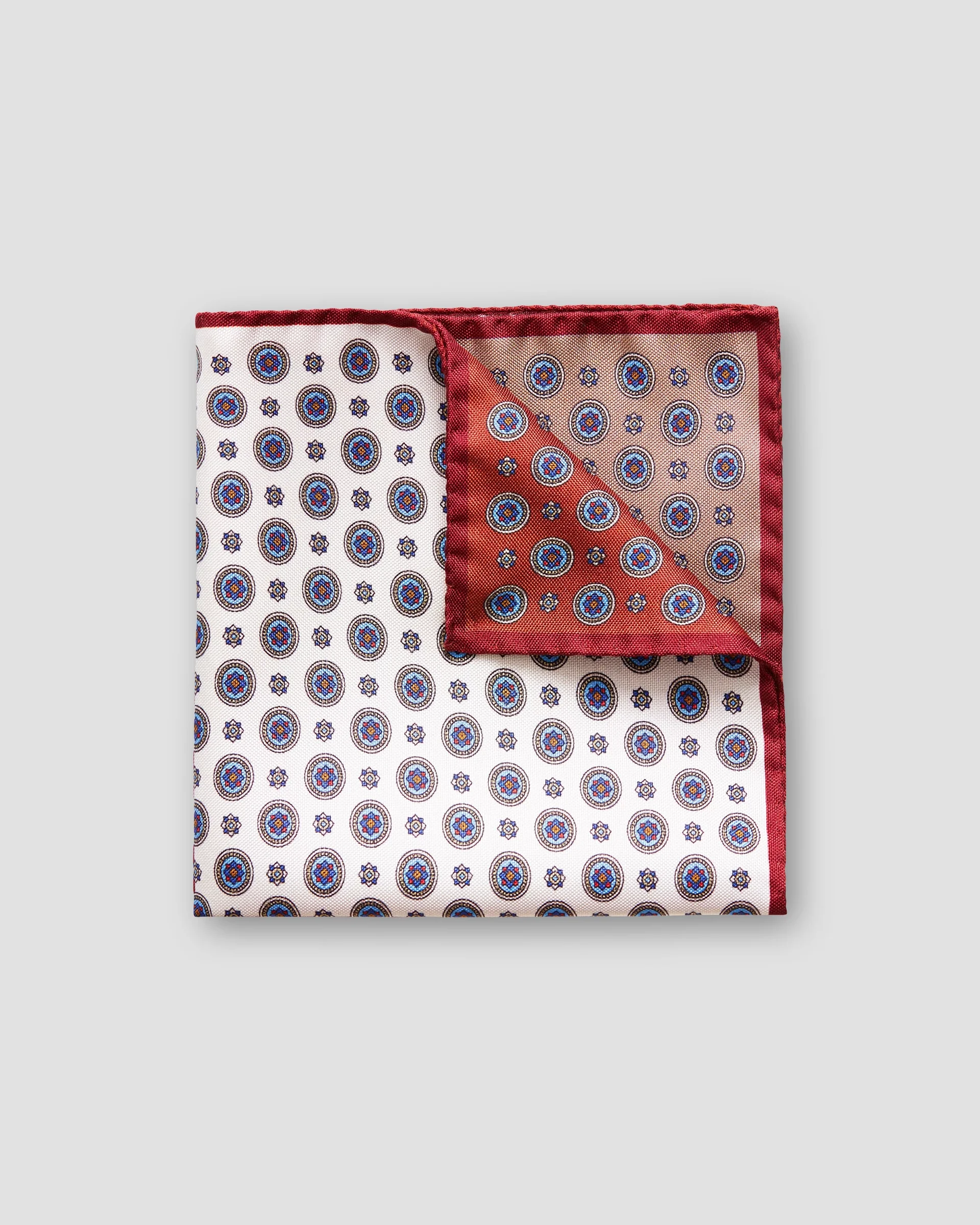Eton Brown Silk Pocket Square – Four Squares