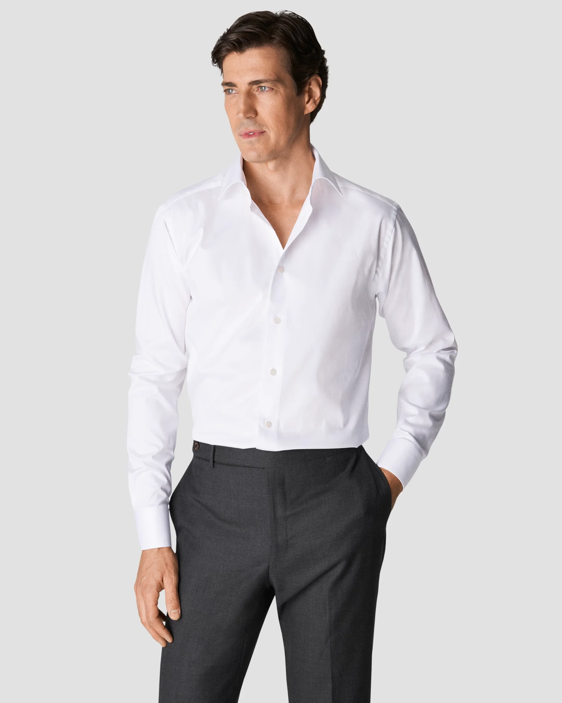 Eton White Stretch Twill Dress Shirt | Contemporary fit | Size  40