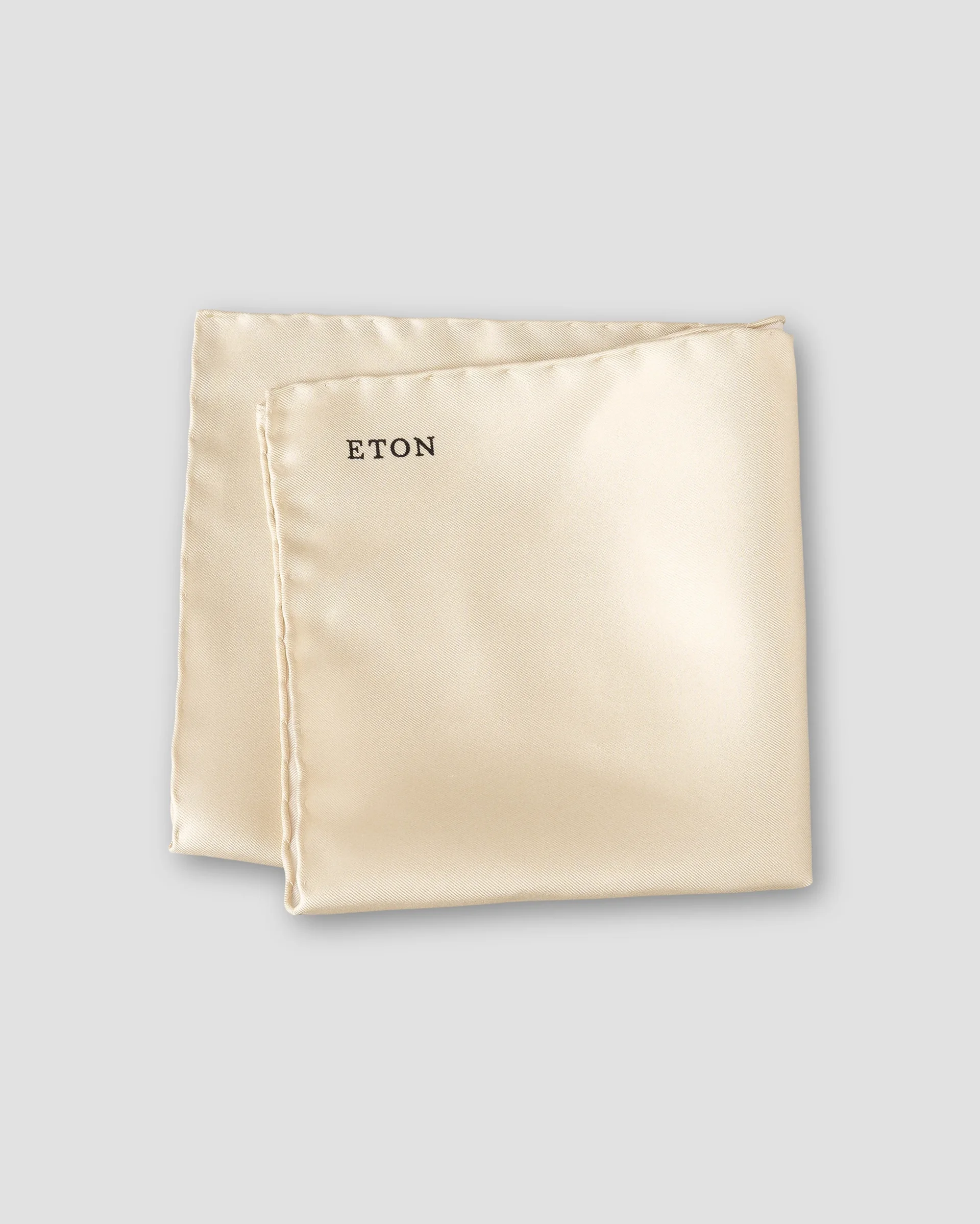 Eton Beige Solid Silk Pocket Square