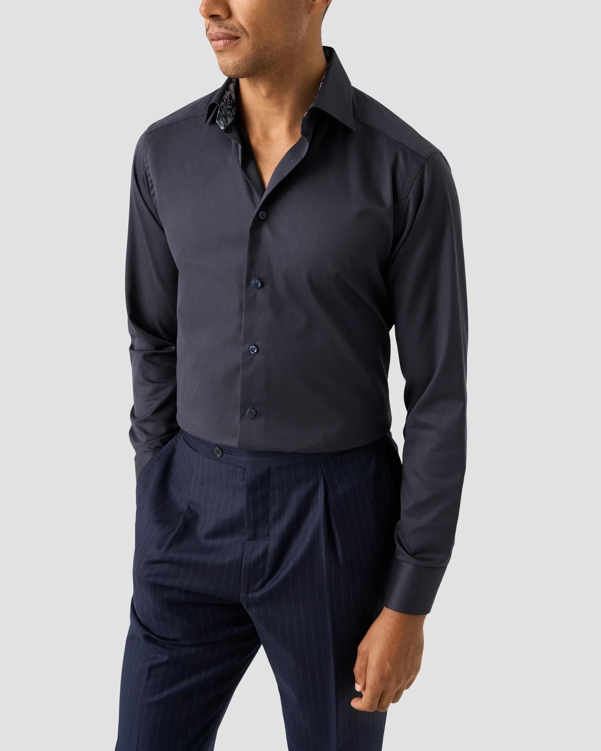 Eton Floral Effect Signature Twill Shirt | Contemporary fit | Size  38