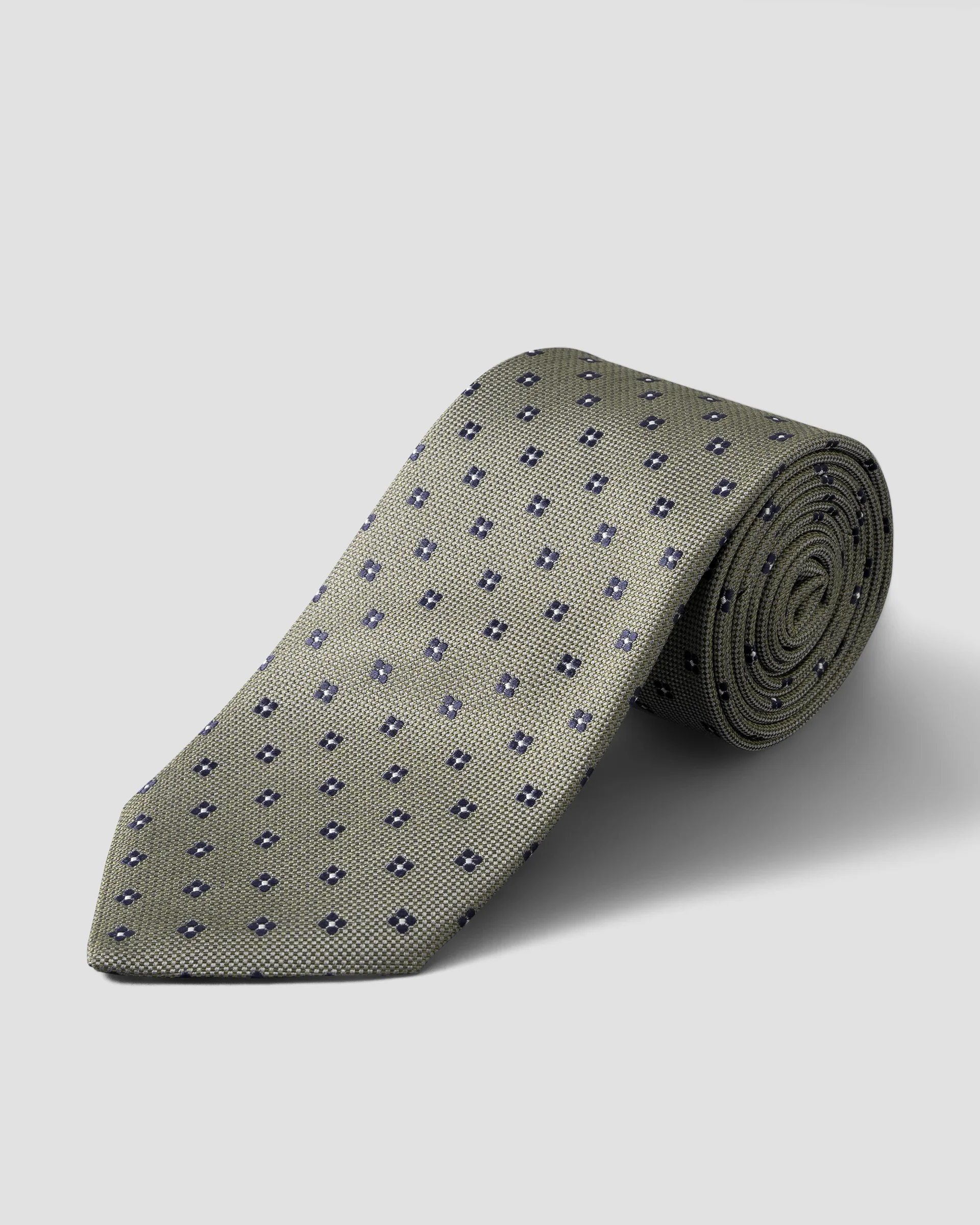 Eton Light Green Micro Floral Print Silk Tie