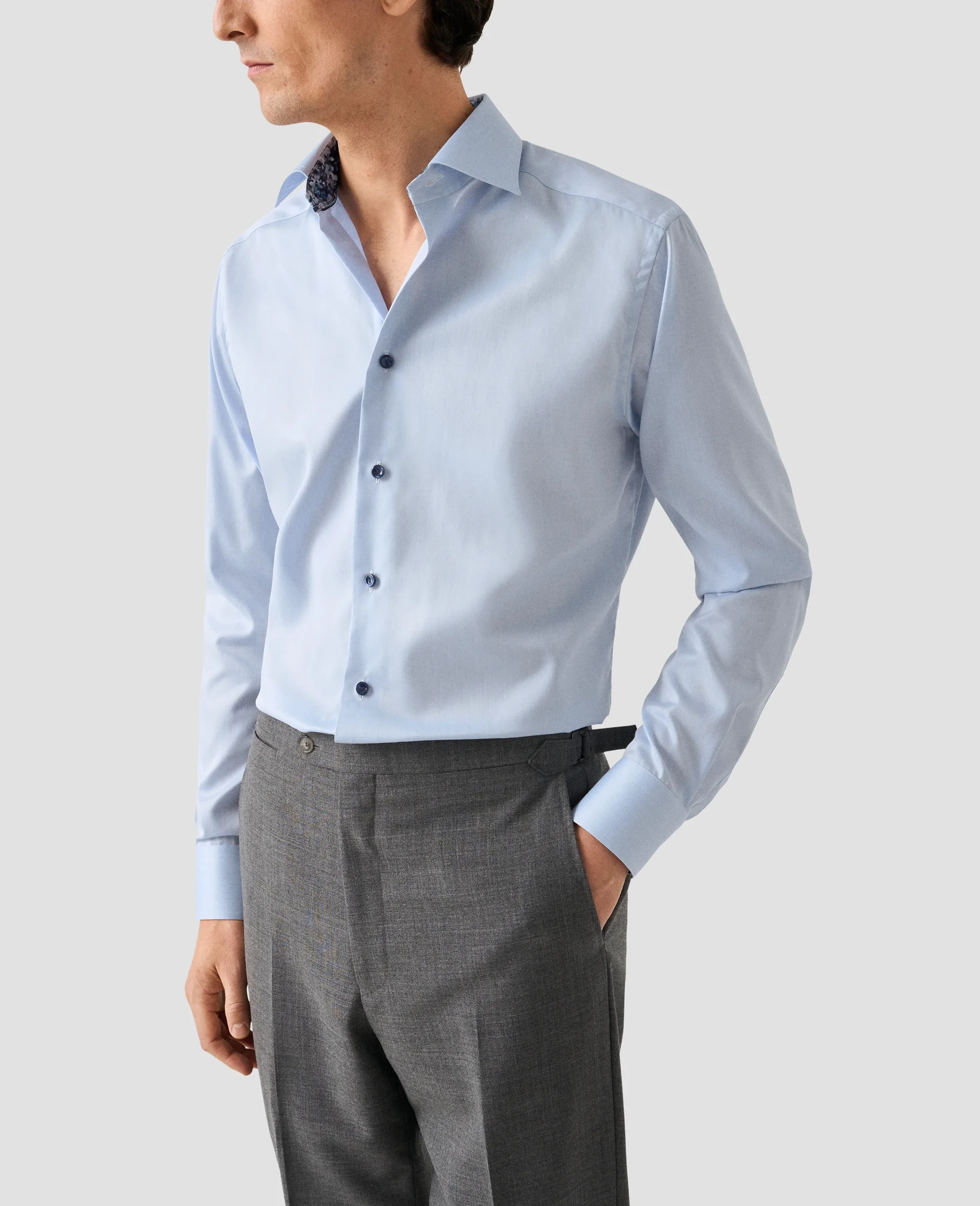 Eton Floral Effect Signature Twill Dress Shirt | Slim fit | Size  36