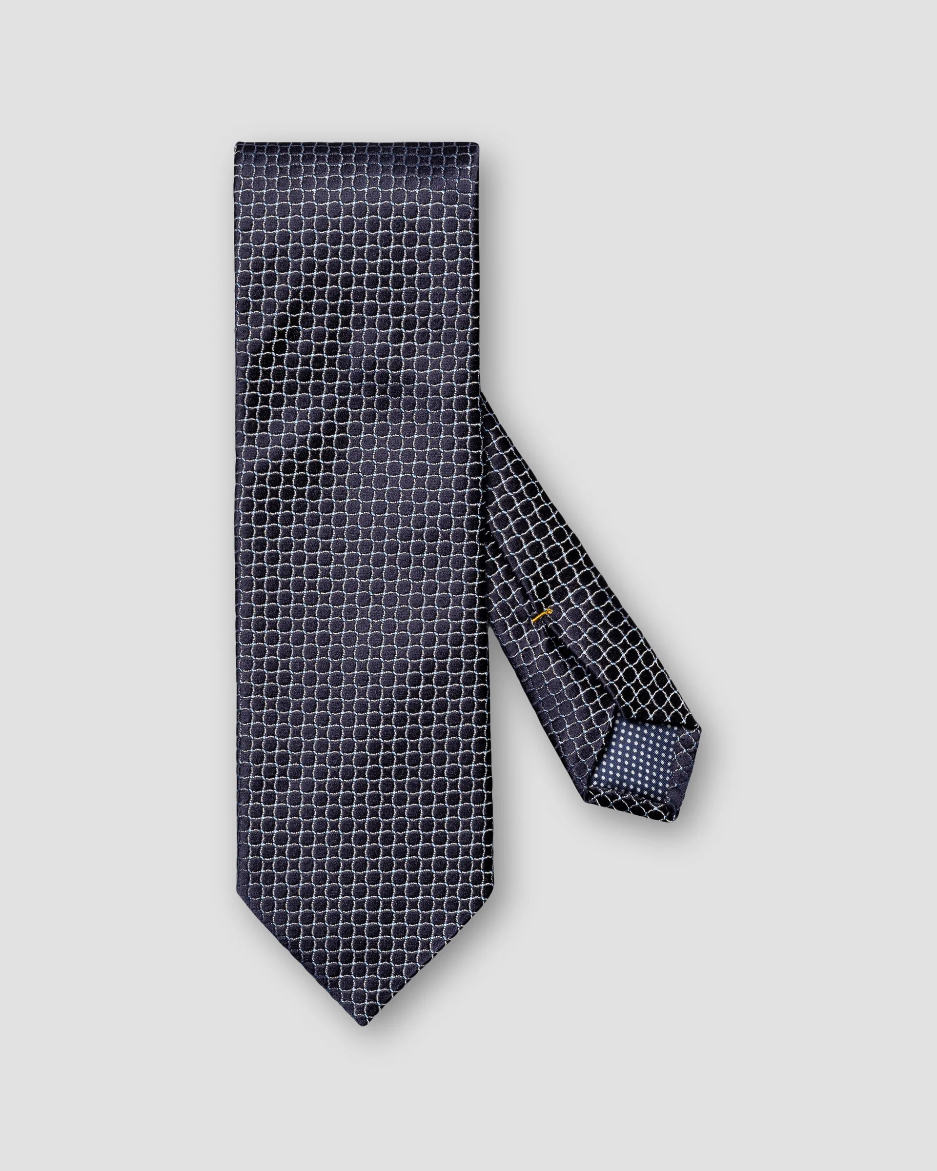 Eton Navy Blue Geometric Woven Silk Tie