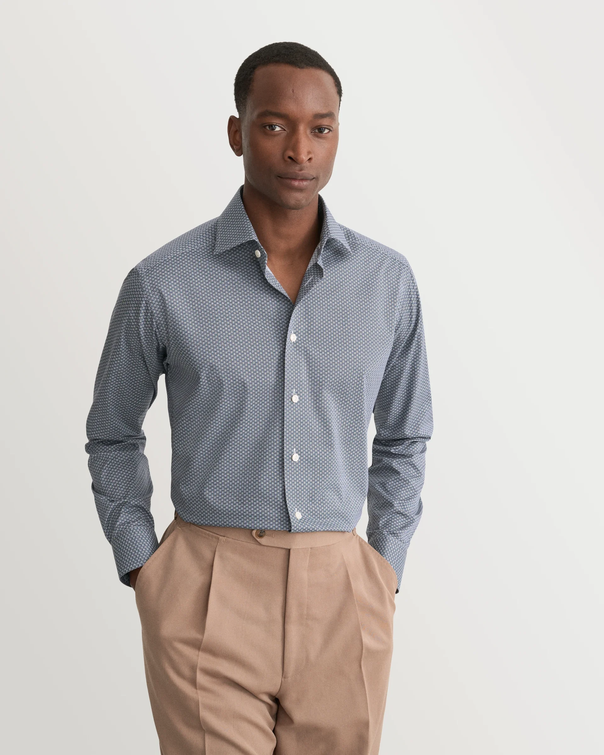 Eton Geometric Print Signature Twill Dress Shirt | Contemporary fit | Size  42