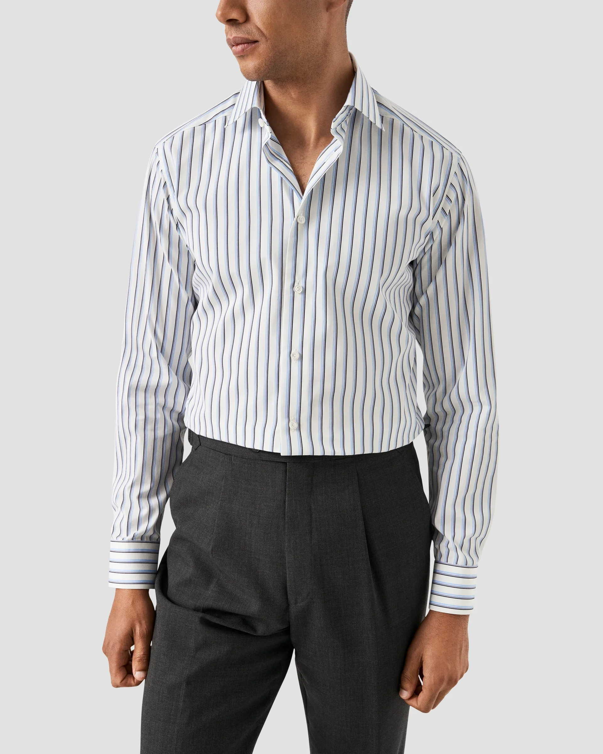 Eton Striped Supima 120 Poplin Shirt | Contemporary fit | Size  38
