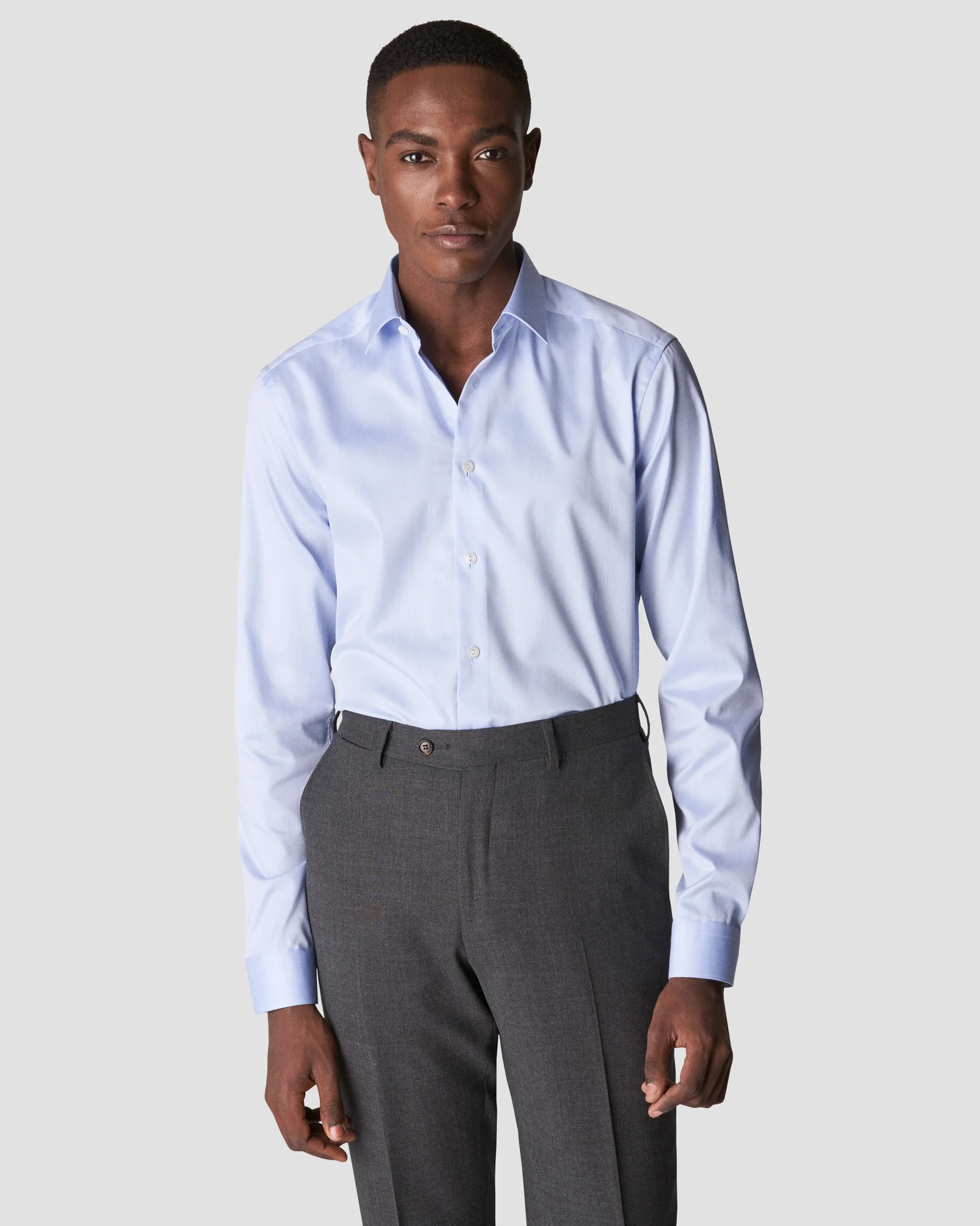 Eton Light Blue Signature Twill Dress Shirt - Pointed | Super slim fit | Size  36