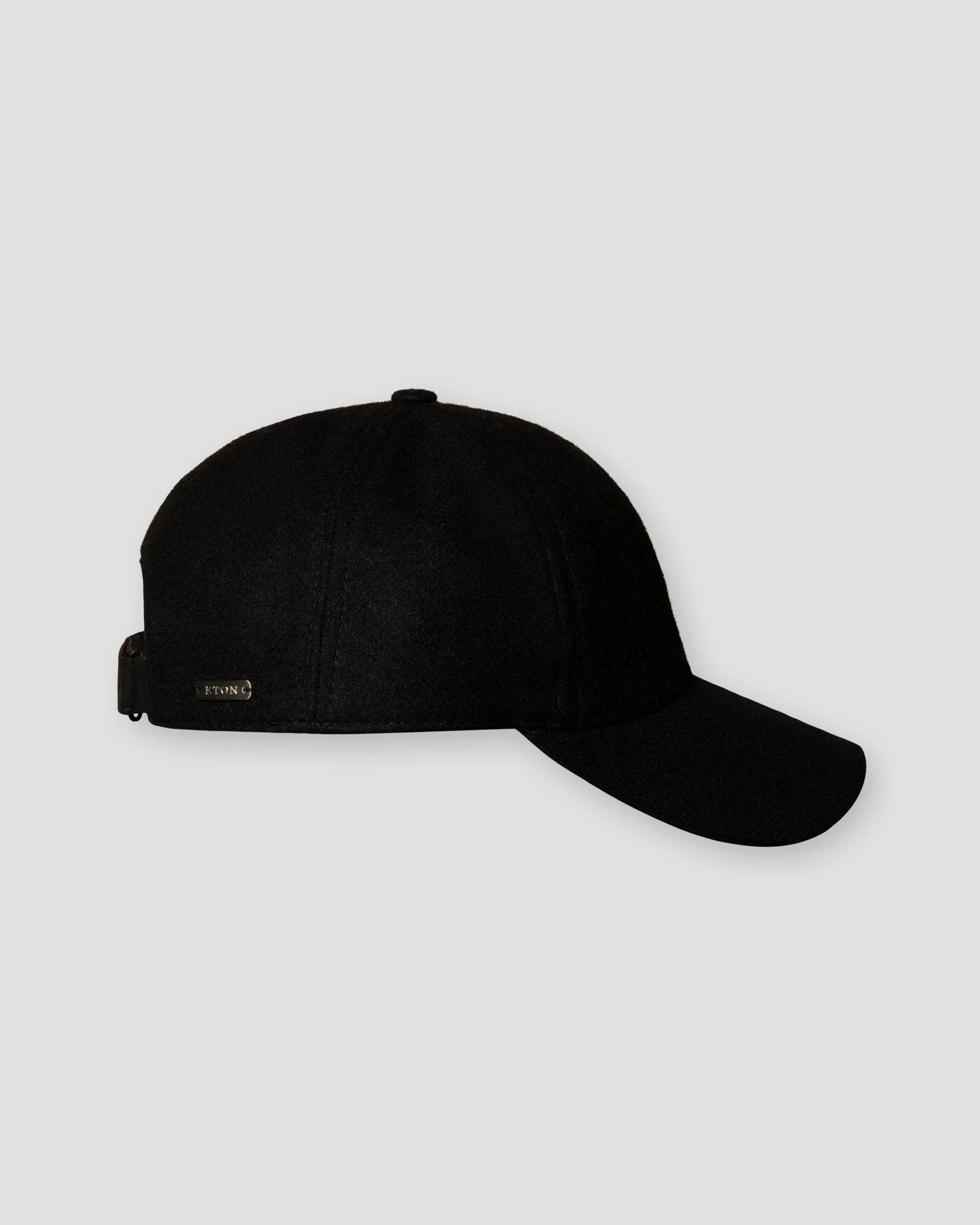 Eton Black Wool Blend Baseball Cap