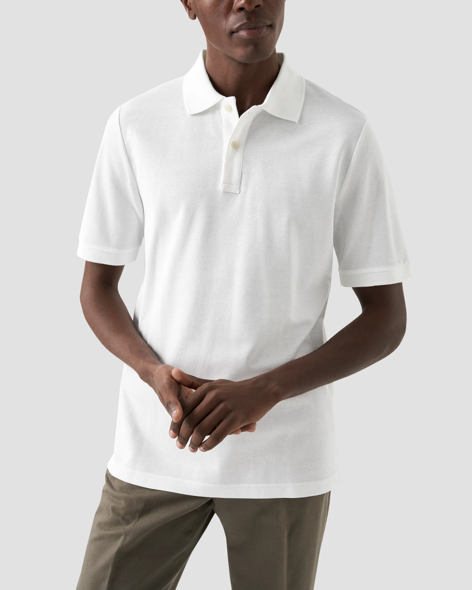 Eton White Piqué Polo Shirt | Regular Fit | Size  XS