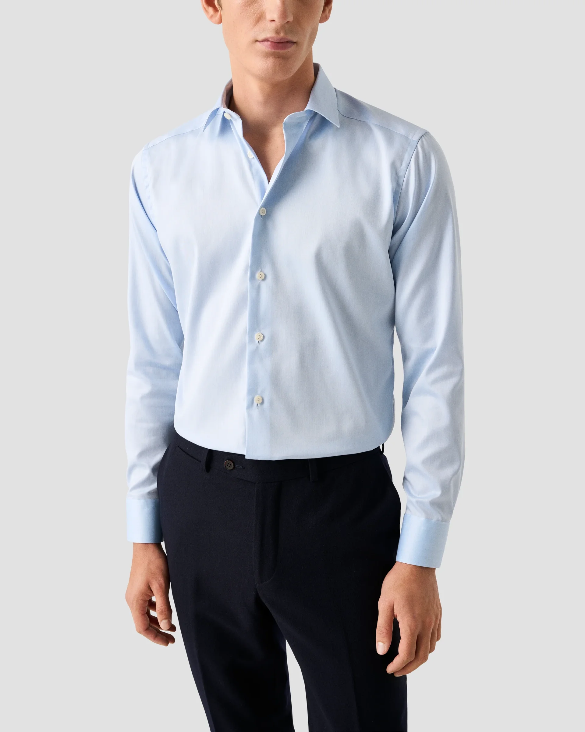 Eton Light Blue Signature Twill Dress Shirt - Pointed | Slim fit | Size  44