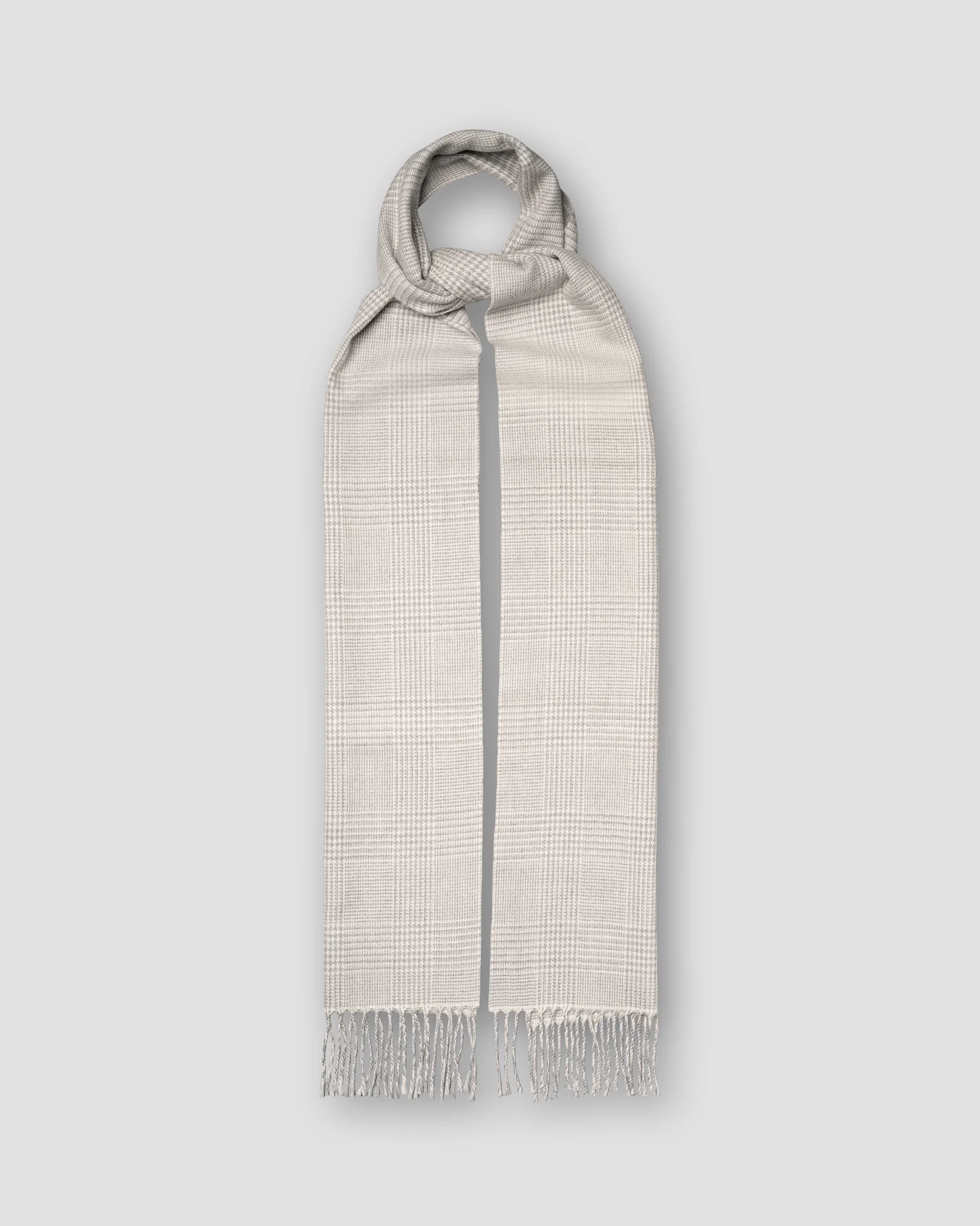 Eton Écharpe En Laine Mérinos Gris Foncé À Motif Prince De Galles