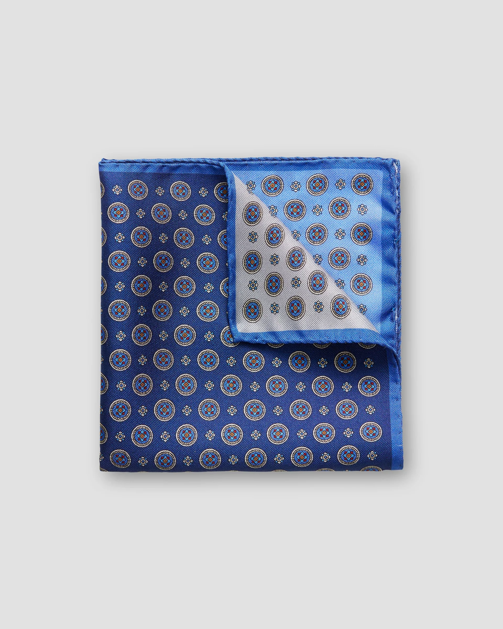 Eton Blue Silk Pocket Square – Four Squares