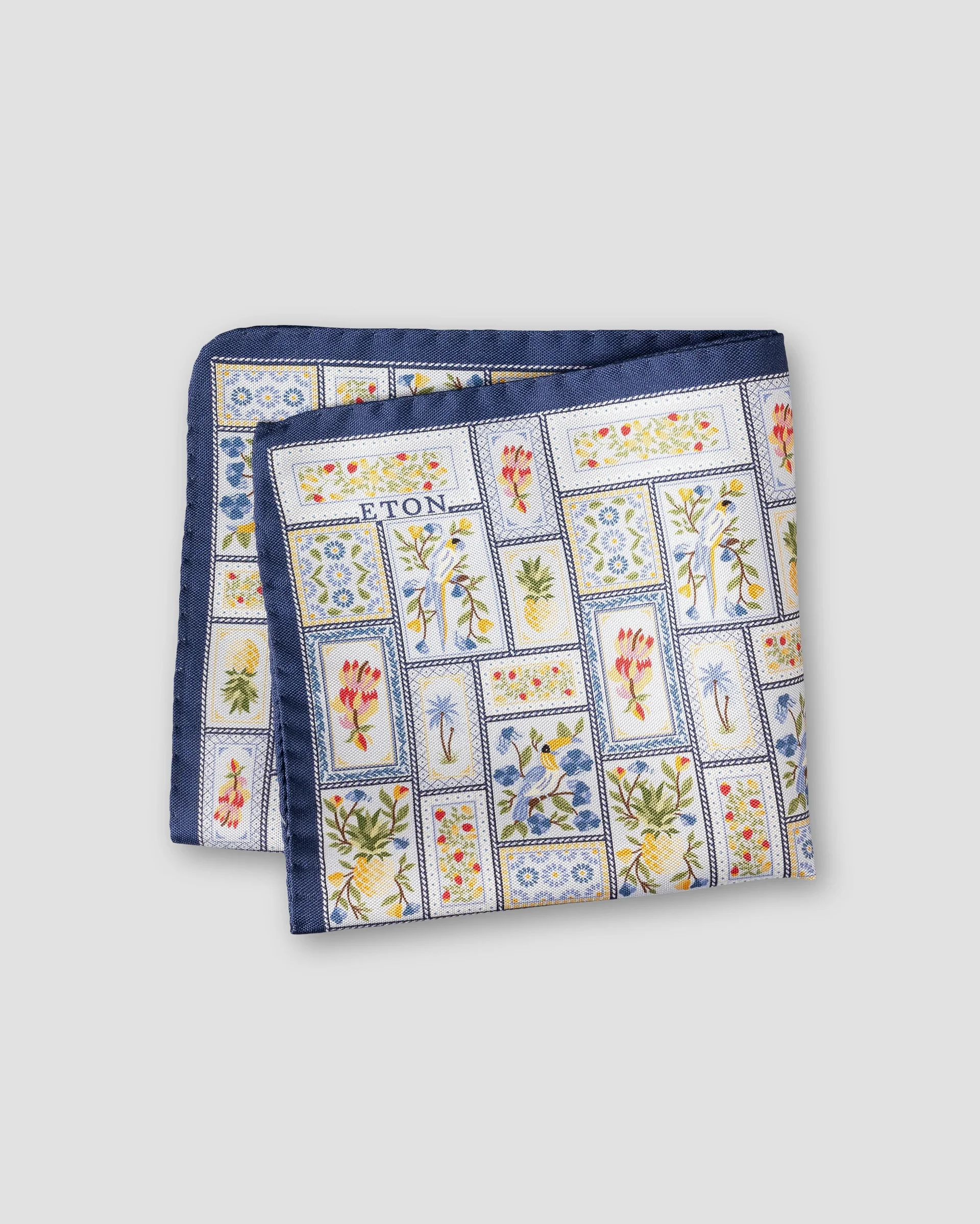 Eton Patchwork Panama Silk Pocket Square