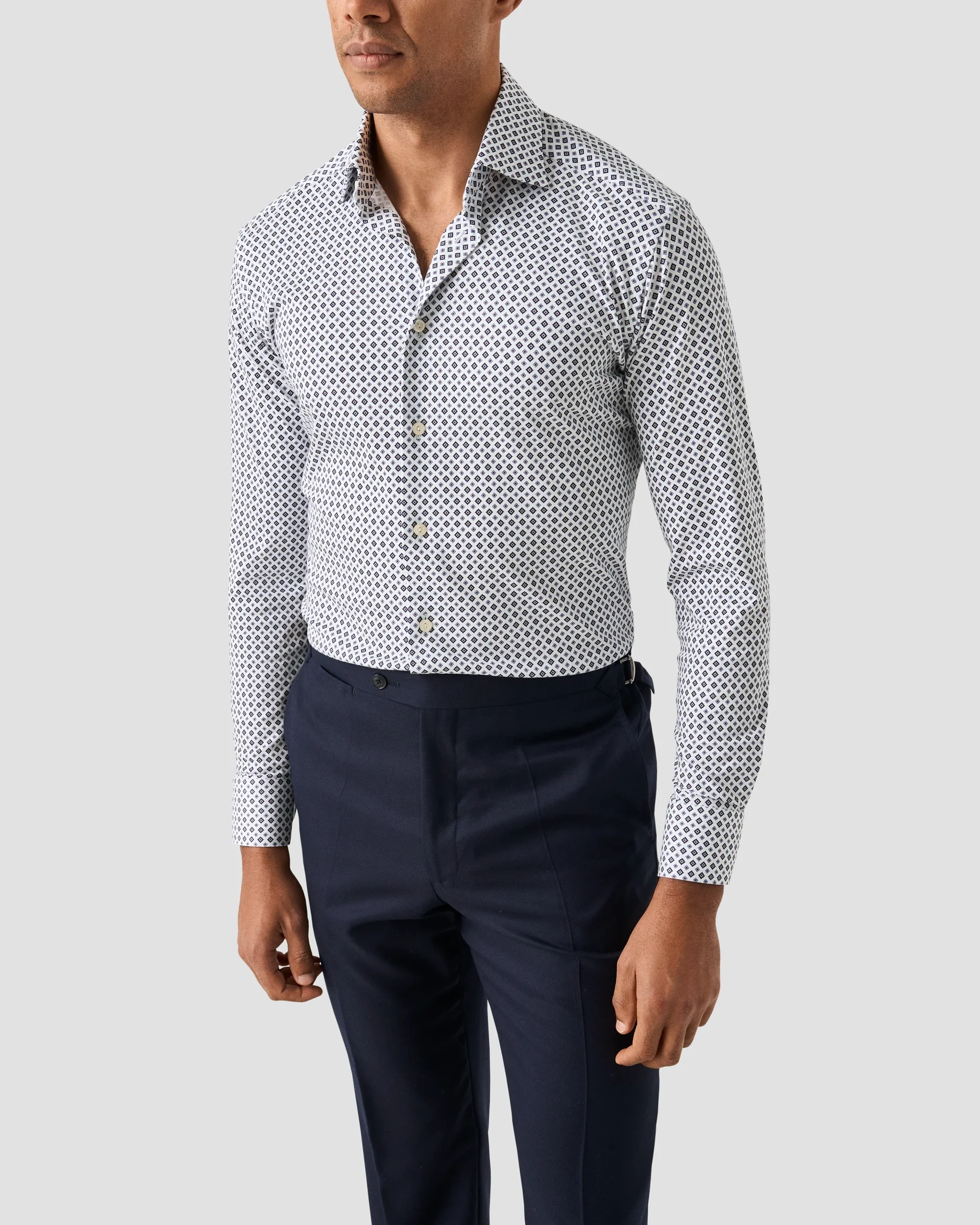 Eton Geometric Cotton Four-way Stretch Shirt | Slim fit | Size  41