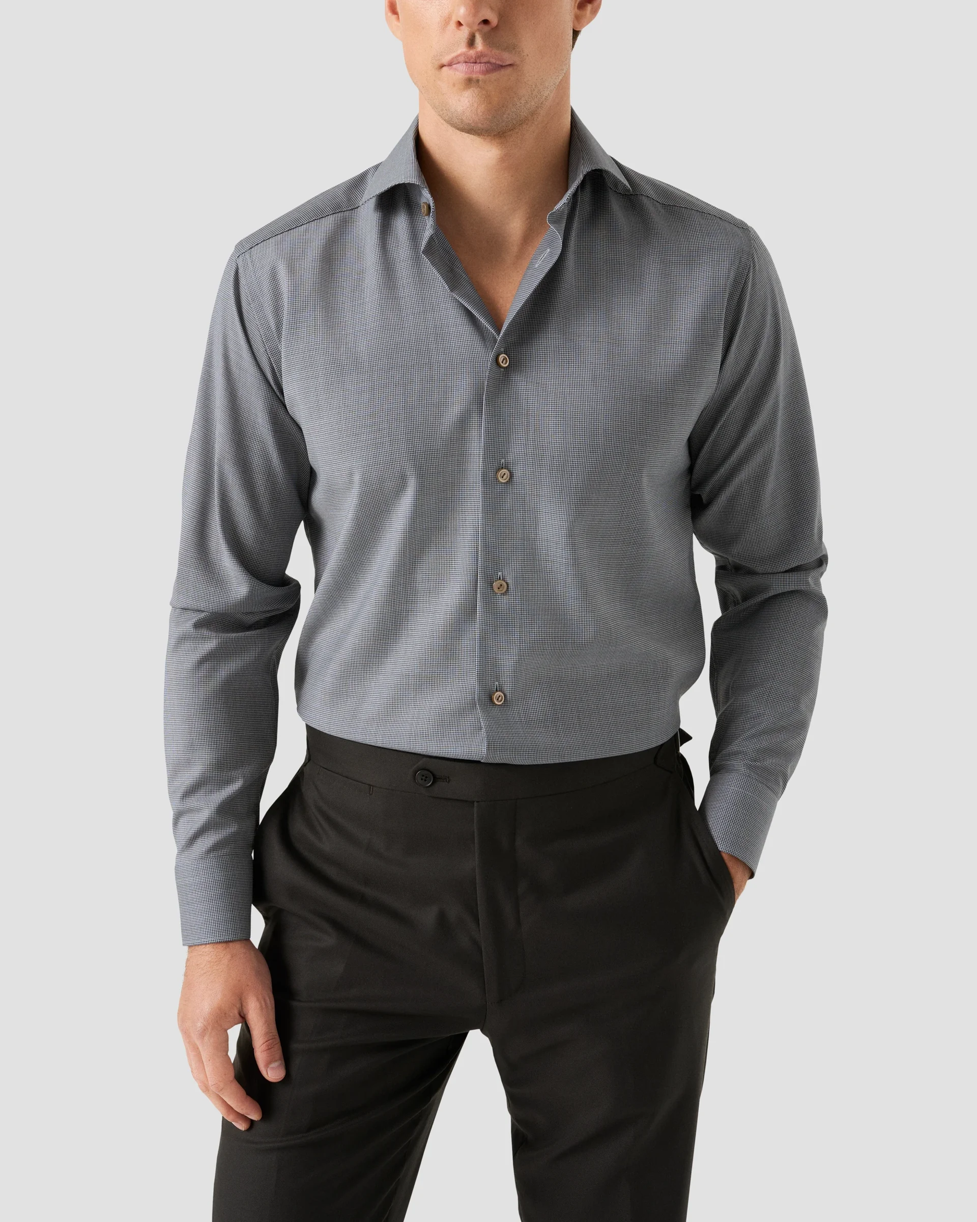 Eton Houndstooth Merino Wool Shirt | Slim fit | Size  38