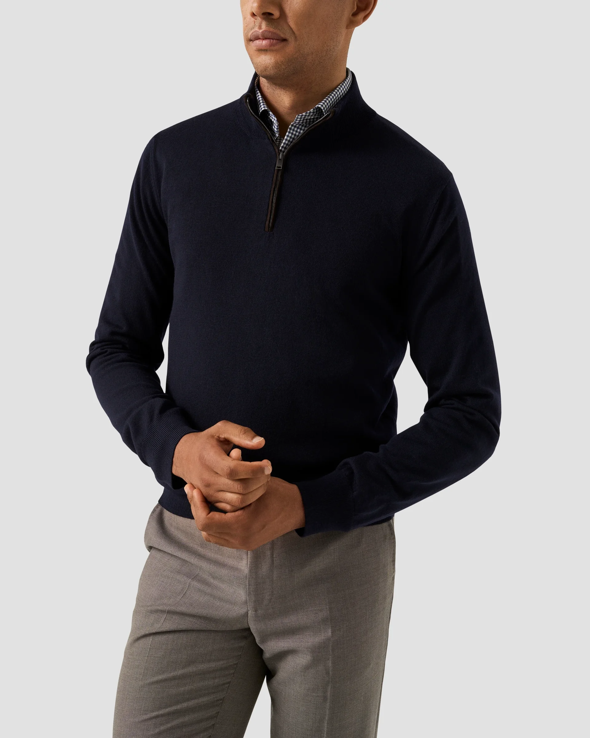 Eton Quarter Zip Sweater | Size  L