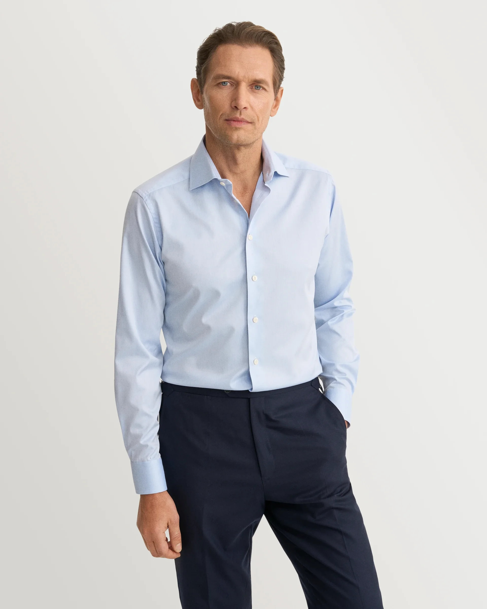Eton Ljusblå Signature Twill-skjorta | Slim fit | Storlek  40