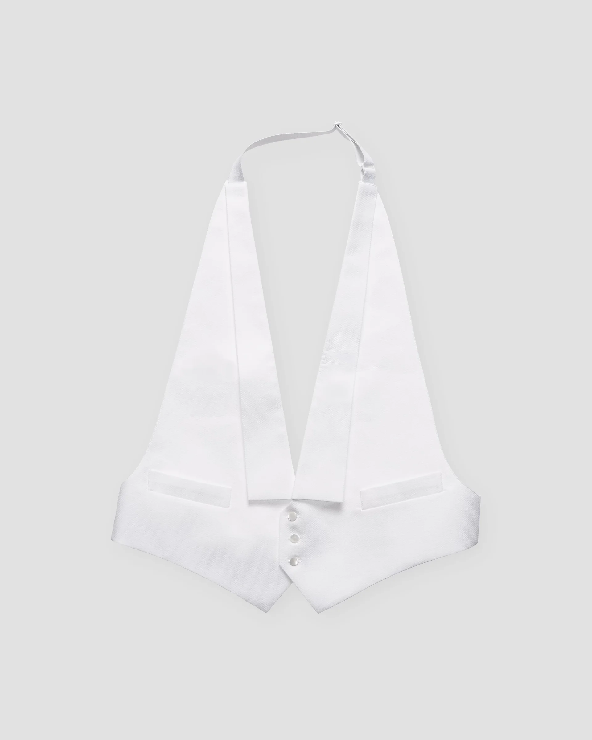 Eton Solid Piqué White Tie Vest
